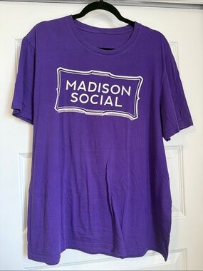 Madison Social Purple Logo Tee